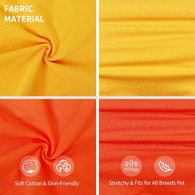 Koneseve Dog Shirts Breathable Cotton Dog Clothes Stretchy T-Shirt for Small Medium Large Dogs Cat Shirt Soft Puppy Outfit Kitten Apparel Pet Pullover Tee Blank Sweatshirt 2-Pack Yellow & Orange 4XL