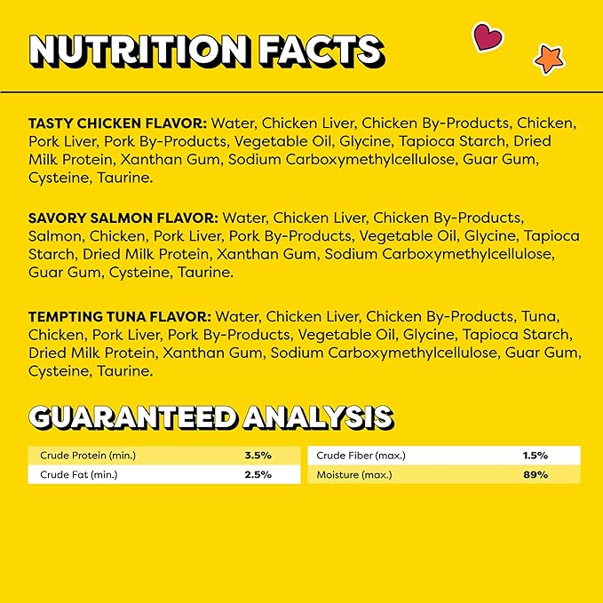 Temptations Creamy Puree Squeezable Lickable Wet Cat Treat Variety Pack, 0.42 oz. Tubes, 72 Count