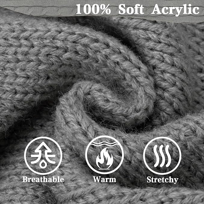 PUPTECK Winter Dog Cat Sweater Coat - Soft Cold Weather Clothes Knitwear for Kitties & Small Dogs Indoor Outdoor Walking Warm, Knitted Classic for Doggies Kitties Girls Boys, Grey L