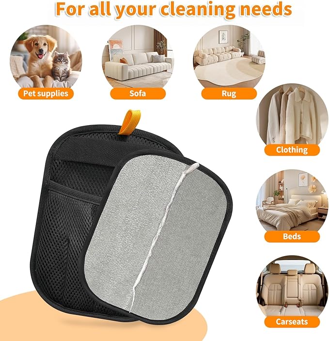 Pet Hair Removal Glove for Cats & Dogs Reusable Electrostatic Pet Hair Remover Glove for Clothing, Couch, Carpet, Furniture, Great Alternative to Pet Lint Roller