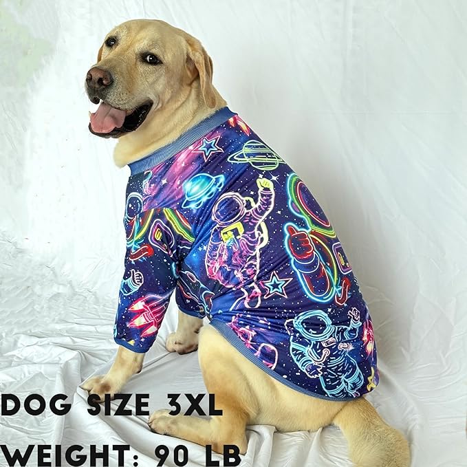 Dog T Shirts with Astronaut Pattern Printed Pet Shirt Softable Pajamas for Large Dogs,Astronaut 3XL