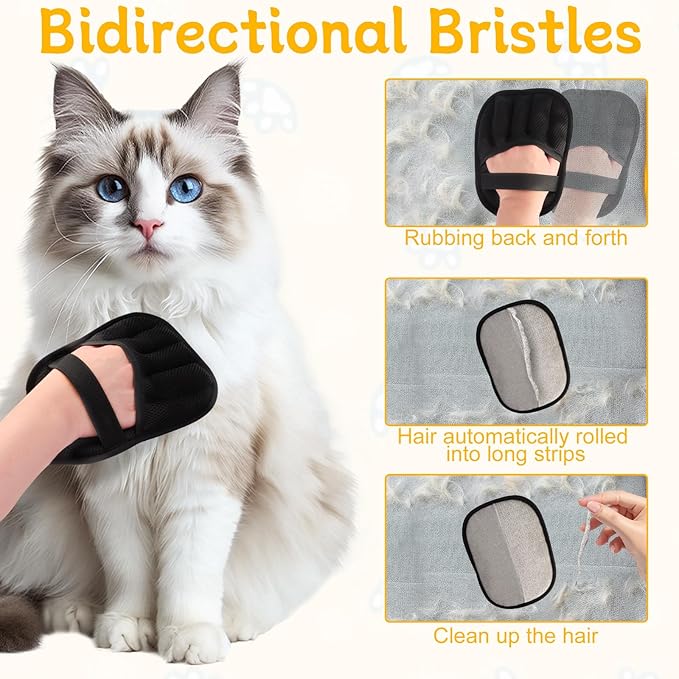 2026 Upgraded Pet Hair Removal Gloves for Cats & Dogs for Pet Owners, Efficient Grooming Tool for Shedding, Reusable