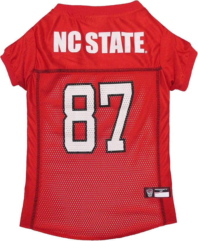 Pets First NCAA College North Carolina State Wolfpack Mesh Jersey for DOGS & CATS, Large. Licensed Dog Jersey with your Favorite Football/Basketball College Team