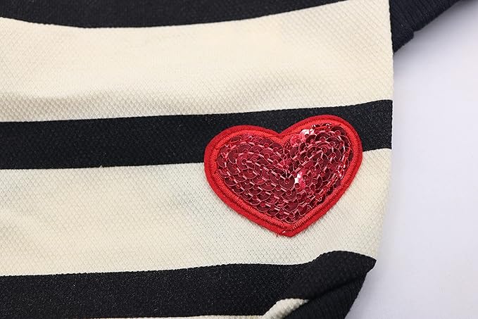 Pet Sweater Striped Dog Clothes Medium Dogs T Shirts Boston Bulldog Sweatshirt, XL, Light Yellow