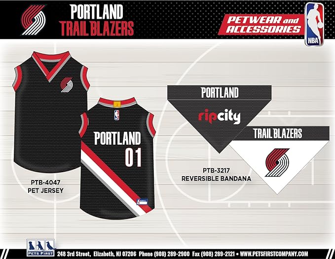 Pets First NBA Portland Trailblazers Dog Jersey, Small- Tank Top Basketball Pet Jersey