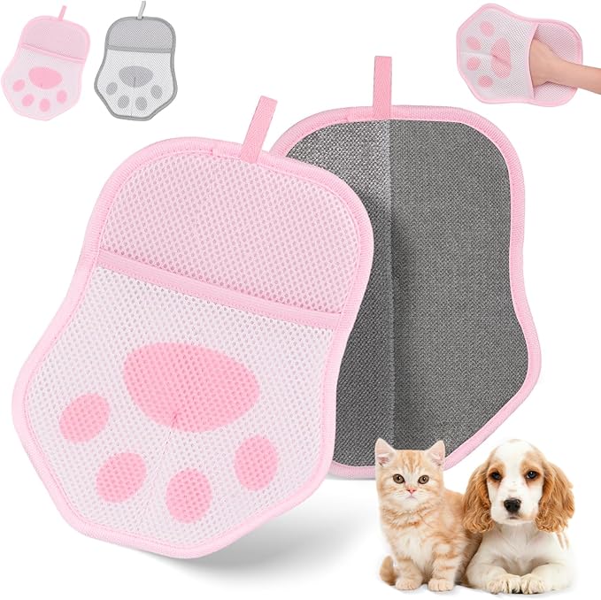 2Pcs Pet Hair Remover Glove for Cats Dogs Grooming Gloves, Electrostatic Pet Hair Removal Glove Reusable The Magic Brush Pet Hair Remover Suitable for Clothing, Sofa, Carpets, Car Seat, Cat Claw
