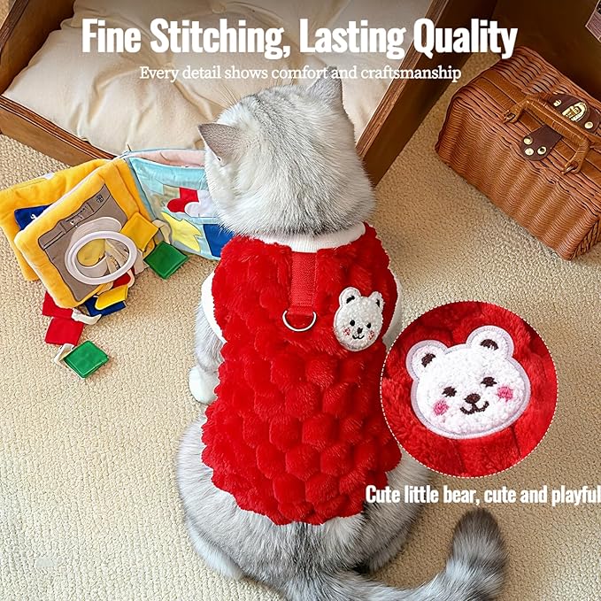 Dog Sweater for Small Dogs Puppy Cats Winter Warm Soft Pet Clothes Pullover Cute Extra Small Dog Apparel, Cat Sweaters for Cats Only Fit Chihuahua Yorkie(Red, XXL)