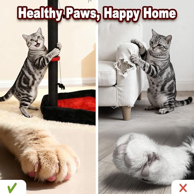 Gothic Cat Scratching Post with 40 Pcs Interactive Cat Toys, 34" Tall Cat Scratching Posts for Indoor Cats Adults, Cute Cat Scratch Post with Spider Toys