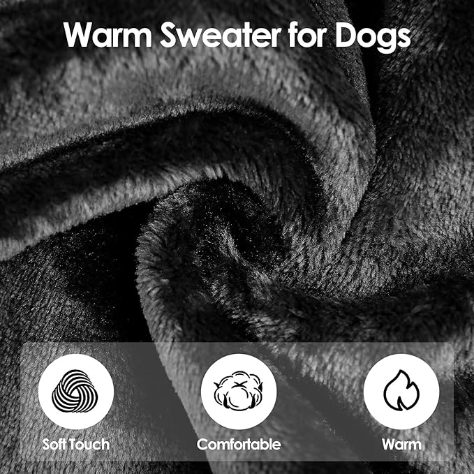 Turtleneck Sweater Coat for Cat, Sphynx Clothes Pajamas for Cats Only, Kitten Fleece Pullover Sweaters with Sleeves, Pet Warm Jumpsuit Sweatshirt for Cold Weather, Black S
