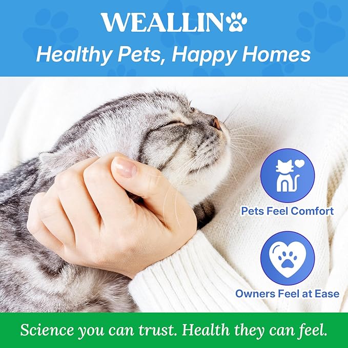 WEALLIN Flea and Tick Prevention for Large Cat, Fleas and Ticks Treatment for Cats Over 9 lbs, Topical Cat Flea Treatment, Fast-Acting & Long-Lasting Fleas Control for Cats, 6-Dose Supply