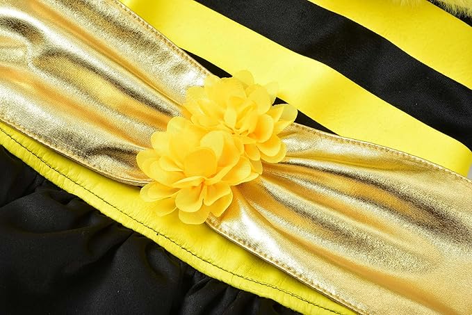 Relibeauty Dog Bee Costume, Cute Cat Bumblebee Dress with Headband and Wings for Halloween Themed Party, Yellow, L