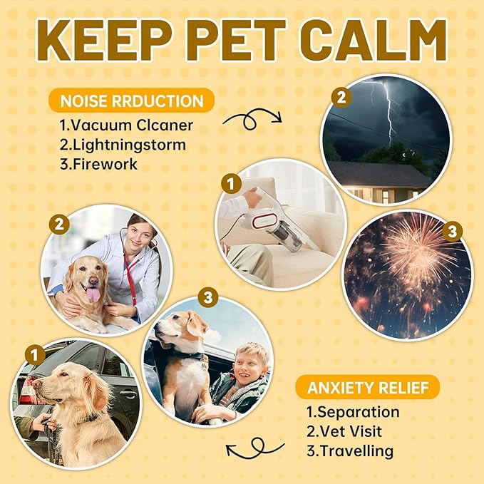 Thunder Vest for Dogs Anxiety, Dog Thunder Jacket for Thunder, Fireworks, Vet Visits & Separation, Keep Pet Calm Without Medicine, Anti Anxiety Vest for Dogs and Cat Body and Ear(Green, S)