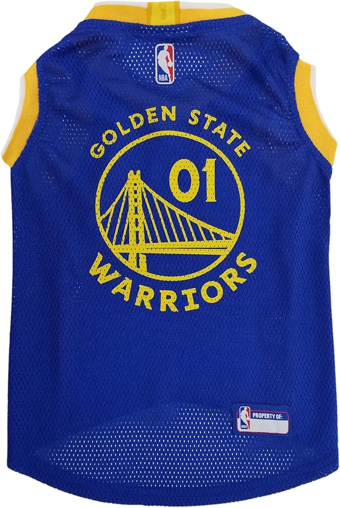 Pets First NBA GOLDEN STATE WARRIORS DOG Jersey, Large - Tank Top Basketball Pet Jersey