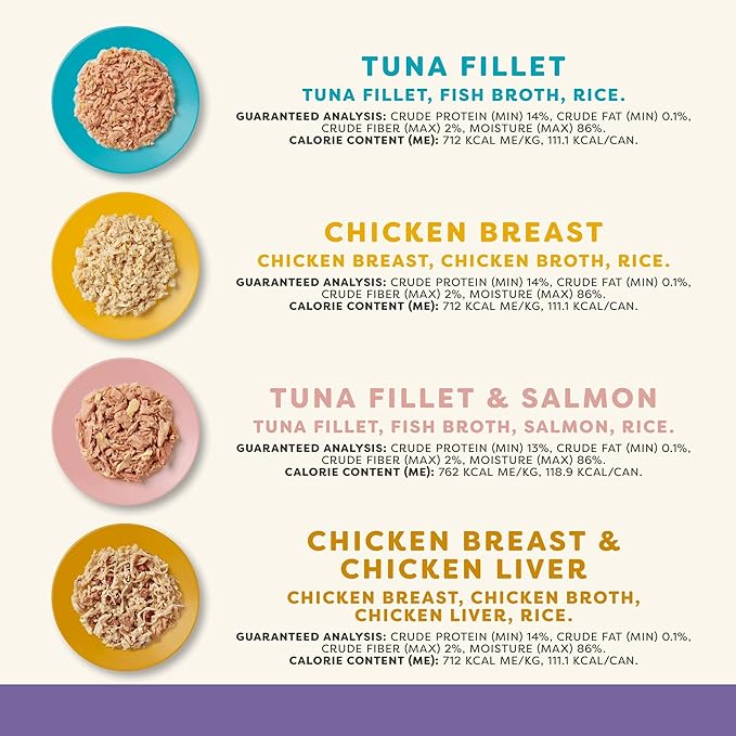 Applaws Natural Wet Cat Food in Broth, Limited and Natural Ingredients, High Protein with No Artificial Additives, Fish and Chicken Variety Selection in Broth Cans (20 x 5.5 oz Cans)
