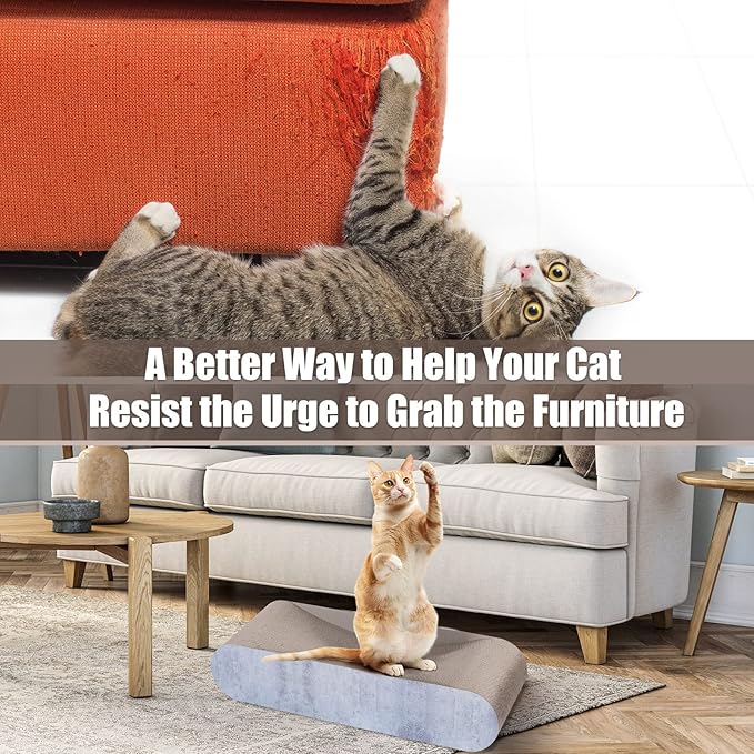 Cat Scratcher, Cardboard Lounge Bed, Bone Shape Design, Recyclable Corrugated Scratching Pad, Stable and Durable, Furniture Protector, Reversible