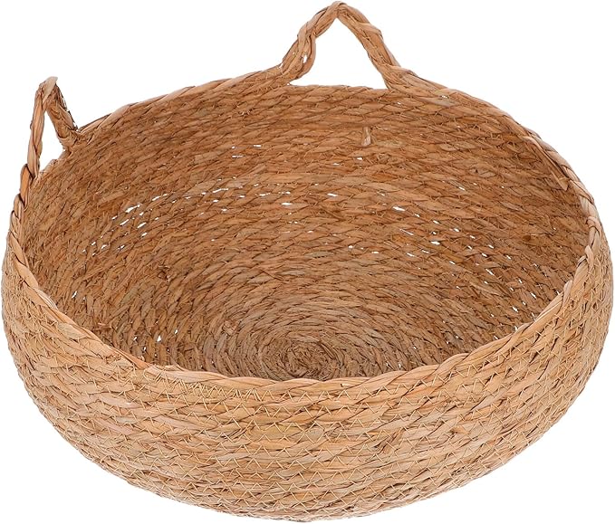 ORFOFE Small Pet Bed Woven Cat Nest with Straw Material Round Handwoven Cat Basket Bed for Indoor Use and Small Dogs Breathable