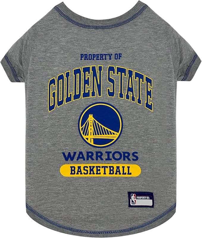 Pets First NBA Licensed Hoodies & T-shirt for Dogs & Cats, Golden State Warriors, Small