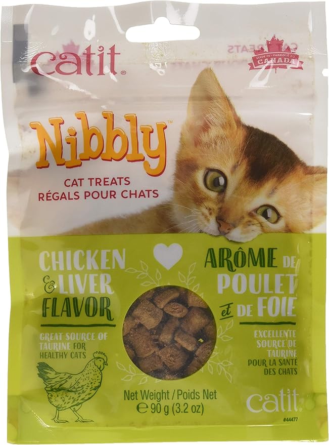 Catit Nibbly Cat Treats, Healthy Baked Treats, Chicken & Liver, 3.2 oz