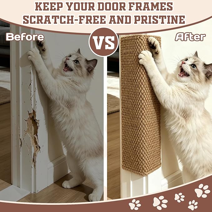 Door & Wall Corner Cat Scratcher, 19.68x7.8 Inch Scratch Pad for Cats, Corner Scratchers for Indoor Cats