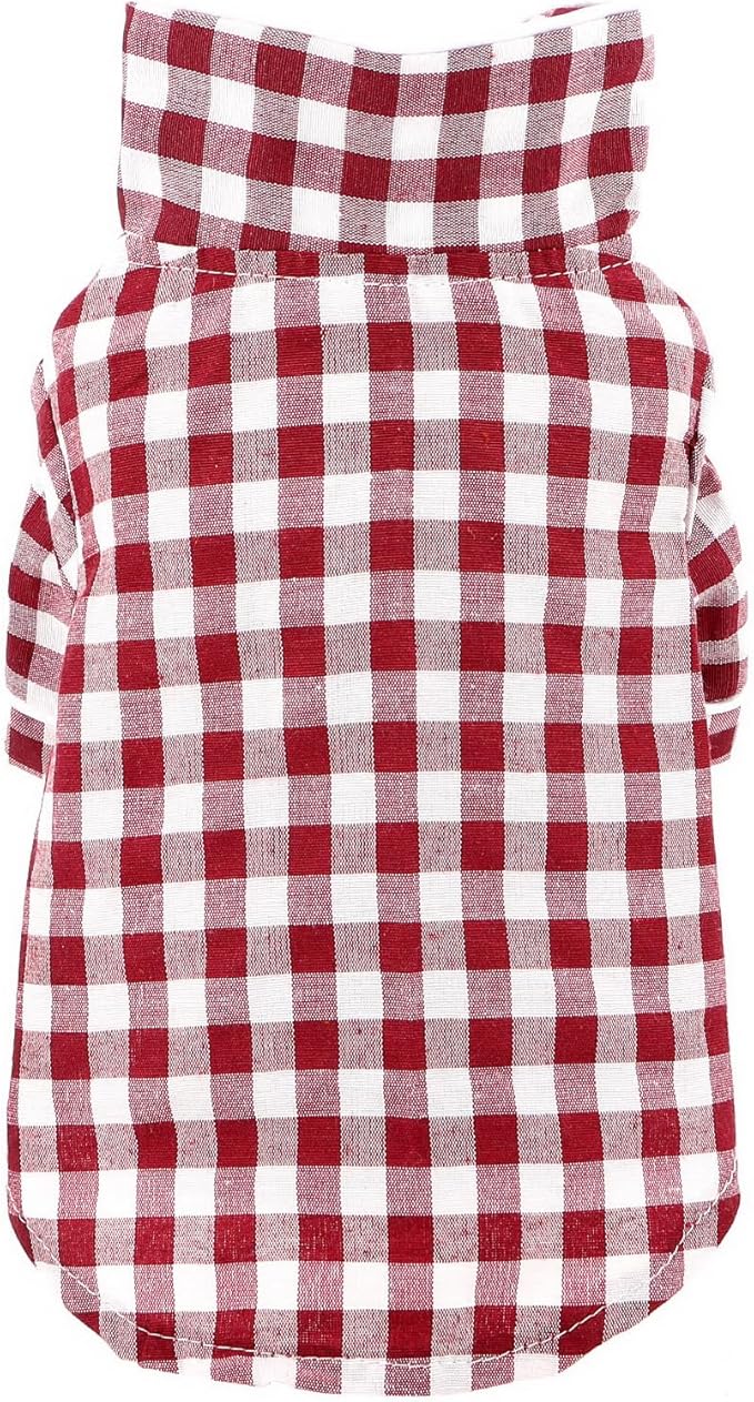 SMALLLEE_LUCKY_STORE Dog Pajamas for Small Medium Dogs Cats Soft Pet Sleepwear Shirts Comfortable Lapel Pjs Loungewear Clothes Bulldog Chihuahua Yorkie Two-Legged Outfit, Red, XS