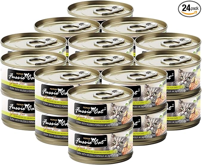 Fussie Cat Premium Tuna with Mussels in Aspic Grain-Free Wet Cat Food 2.82oz, case of 24