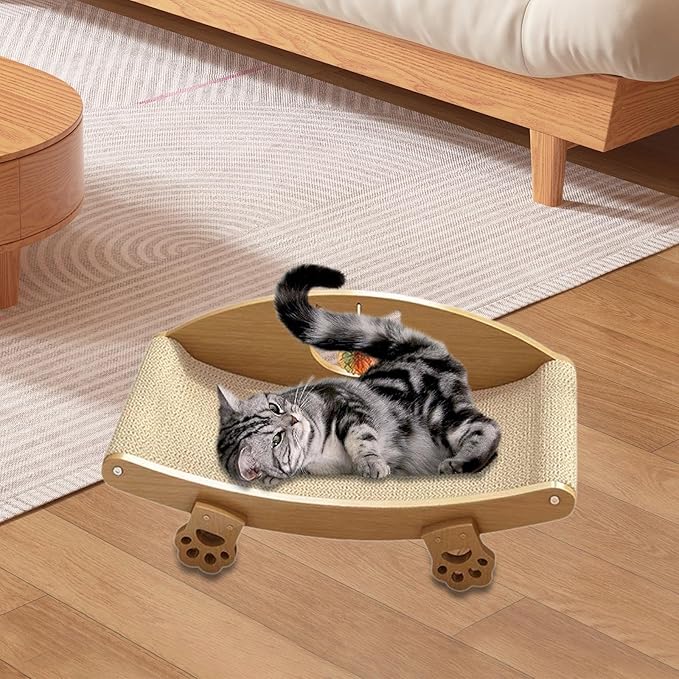 Sisal Cat Scratcher Bed for Indoor Cats Scratching Chair Prevents Furniture Damage Wear Resistant Scratch Pad for Sleeping, 60x32x24cm