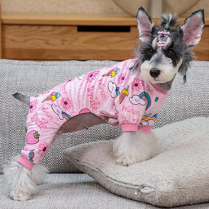CuteBone Fleece Dog Pajamas Clothes Puppy Jammies Pet Apparel Cat Onesie for Chihuahua Yorkie Frenchies P318M