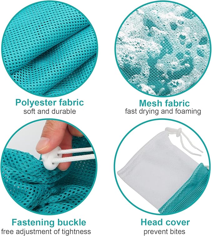 Cat Bathing Bag, Breathable Mesh Cat Shower Washing Bag Anti Scratch Adjustable Cat Grooming Bag for Nail Trimming