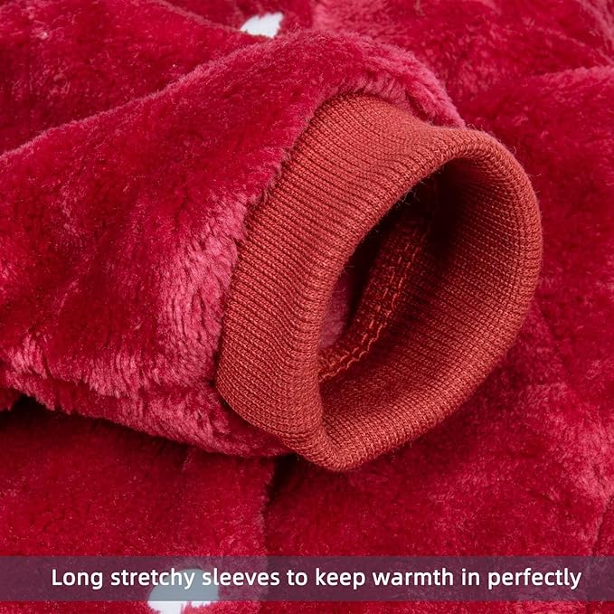 FabriCastle Dog Hoodie Sweater for Small Dogs Boy and Girl, Dog Clothes XS XXS Puppy Sweatshirt, Pet Outfit, Cat Clothing Super Soft Warm Snap On Closure (Wine red, Large)