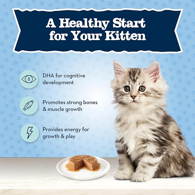Blue Buffalo Baby Blue Natural Grain-Free Wet Food for Kittens, Healthy Growth Formula with DHA, High-Protein Chicken Paté, 3 oz. Can