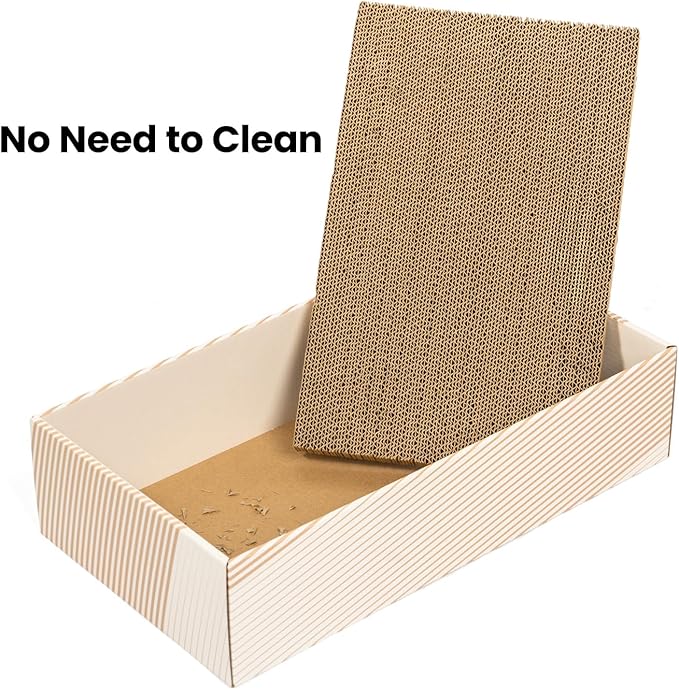 Conlun Cat Scratcher Box with 4 Scratching Pads&2 Separate Cardboard Boxes,2-in-1 Cardboard Cat Scratch for Multiple Kitten Interactive Play,Gradient(Ball & Fish Catnip Toy Included)