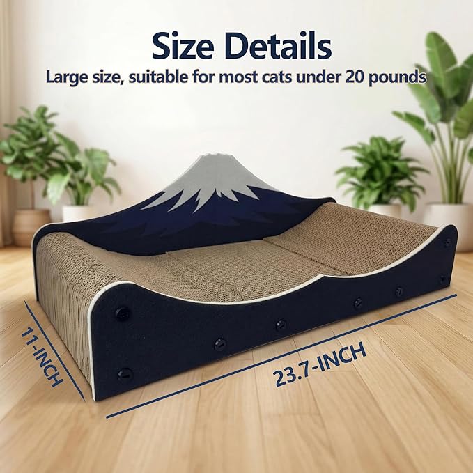 Cat Scratcher Bed Wear-Resistant Large Cats Scratching Bed Sofa Long Lasting Scartching Pads for Indoor Cats, Furniture Protector,Dual-Purpose-Scratch Claws and Sleep,The Shape of Mountains
