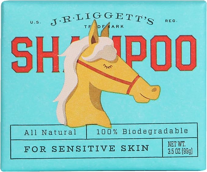 J.R.LIGGETT'S Natural Horse Shampoo Bar - Non-GMO, 100% Detergent-Free Formula Gently Deep Cleans and Supports Healthy Skin and Coat - Ideal for Dry, Itchy, or Sensitive Horses - 3.5 oz Bar