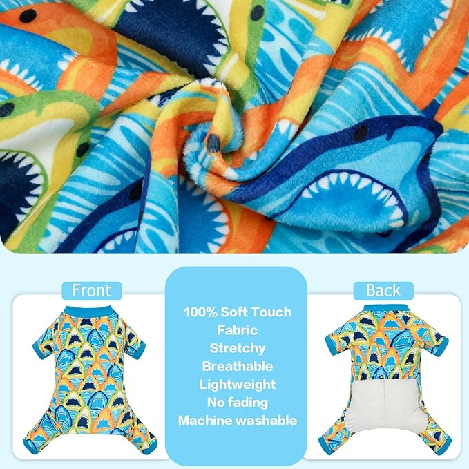 CuteBone Fleece Dog Pajamas Clothes Puppy Jammies Pet Apparel Cat Onesie for Chihuahua Yorkie Frenchies P329L