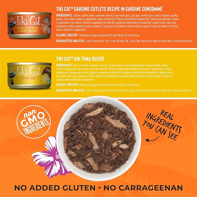 Tiki Cat Grill Wet Cat Food, Variety Pack, 2.8 oz. Cans (12 Count)