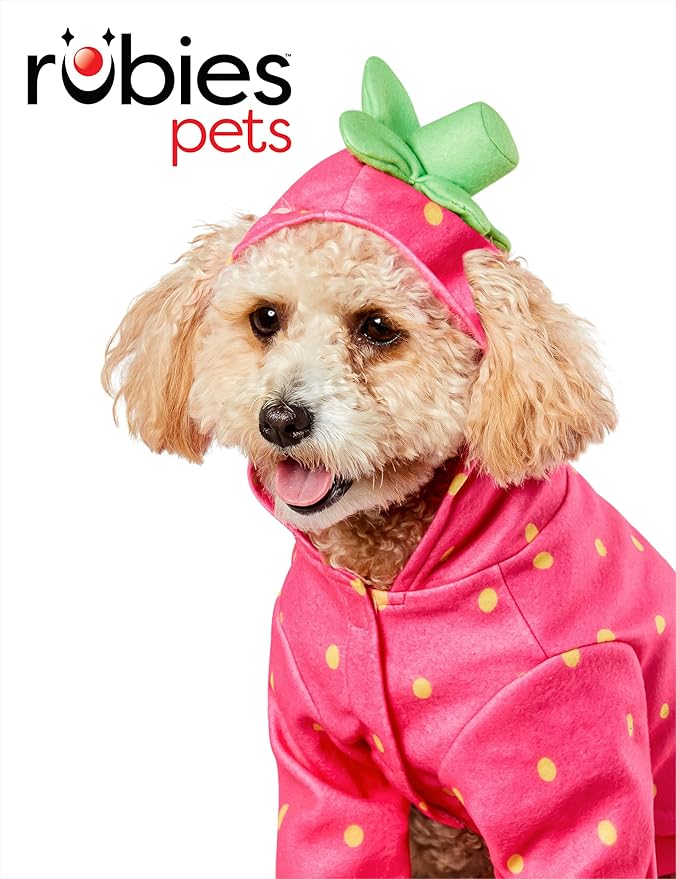 Rubies Strawberry Pet Hoodie Costume for Dogs or Cats, XL