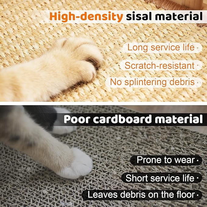 Cat Scratcher, Natural Sisal Cat Scratcher Pad & Interactive Kitten Toy with Ball Track and Catnip Ball for Indoor Chasing, Hunting, Mental and Physical Exercise, Puzzle for Small Cats