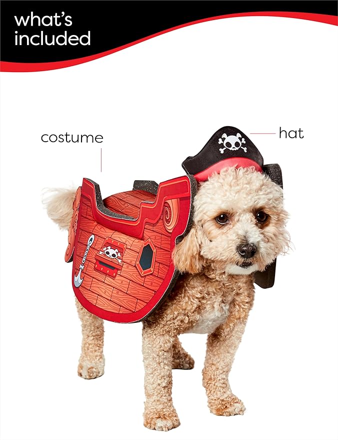 Rubies Pirate Ship Pet Costume for Dogs or Cats, S/M