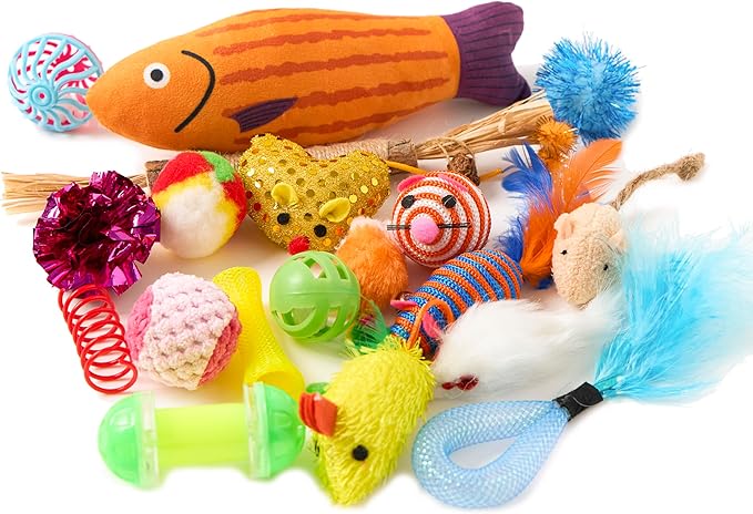 Fashion's Talk Cat Toys Variety Pack for Kitty 20 Pieces