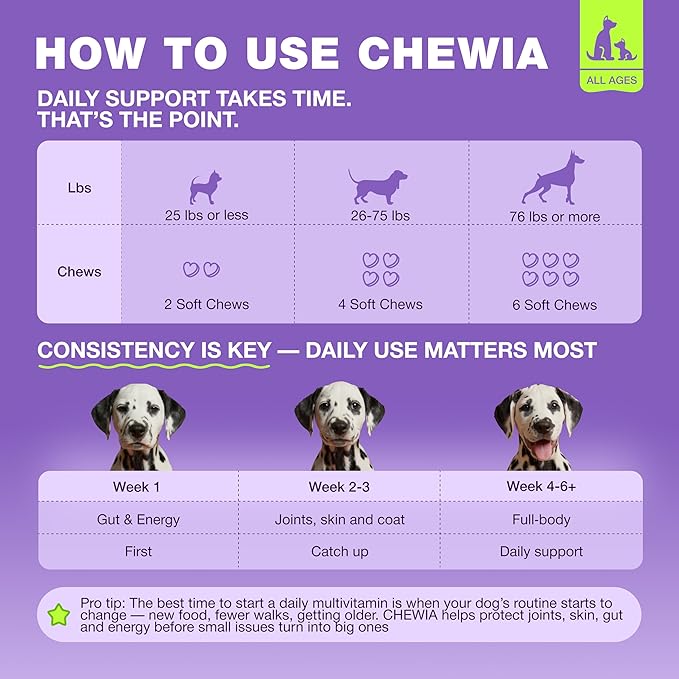Dog Vitamins 15 in 1 - Dog Multivitamin Chews with MSM for Hip & Joint Health - Dog Supplement for Itchy Skin Relief - Multivitamin for Dogs Immune Support with Enzymes - Skin & Coat, Mobility Support