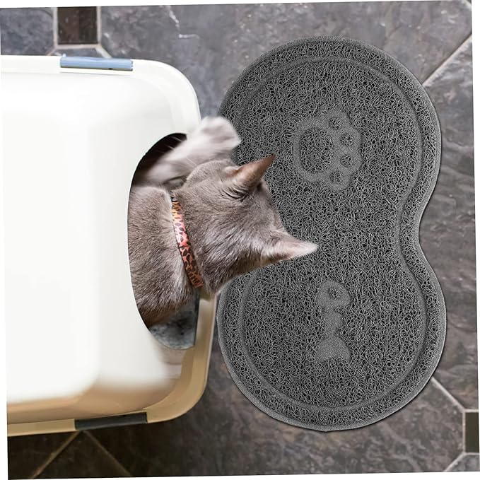 Pet Placemats for Food Water Cat Litter Mat Non Mat for Pets Grey Sturdy Easy to Maintain