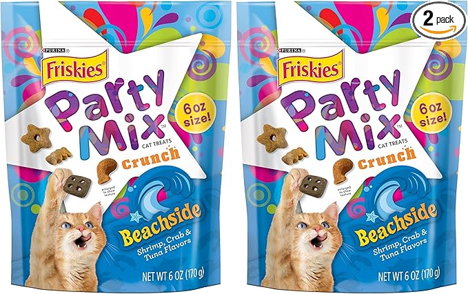 Friskies Purina Party Mix Beachside Crunch, 6 oz (Pack of 2)