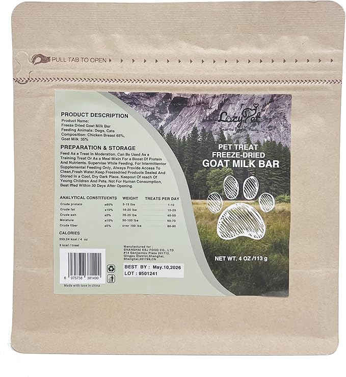 Premium Goat Milk Sticks for Dogs & Cats - 4oz | All-Natural Digestive Health Treats | Grain-Free, Hypoallergenic Puppy & Kitten Snacks (Goat Milk bar)