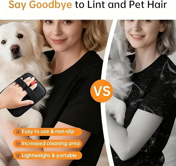 Pet Hair Removal Glove for Cats & Dogs, 2025 Newly Upgraded Five-Finger Electrostatic Pet Hair Gloves, Reusable Pet Hair Remover Tool for Couch, Clothing, Car Seat,Carpet