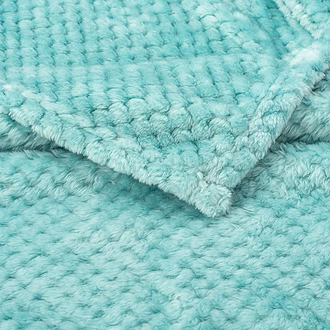 Warm Soft Fuzzy Dog or Cat Blanket, Plush Fleece Throws for Puppy, Kitten, Bed, Couch, Sofa, Travel (L/40" x 48", Robin Blue)