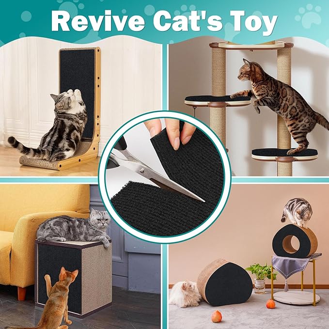 ENONCI 23.6x15.8 Couch Wall Corner Protection for Indoor Cats,Anti Scratch Furniture Protector from Cats Scratching,Trimmable Climbing Cat Scratcher Pad Play Mat Easy Use for Cat Board/Door/Carpet