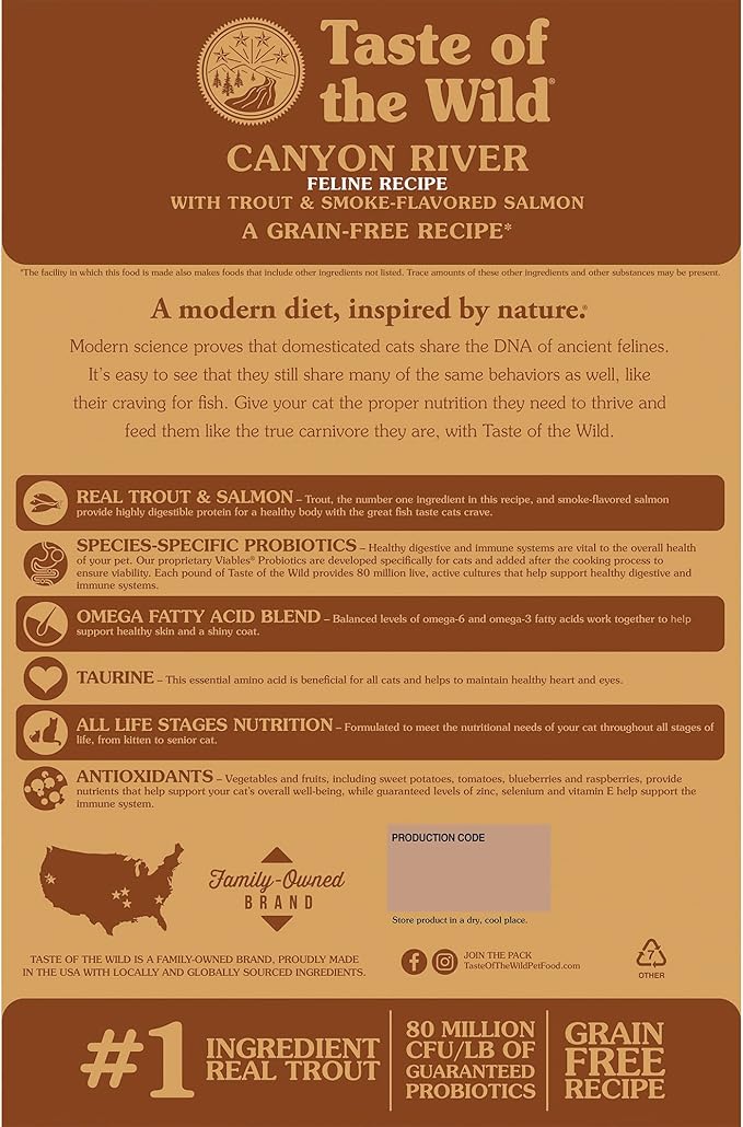 Taste Of The Wild Canyon River Grain-Free Dry Cat Food With Trout & Smoke-Flavored Salmon 5lb