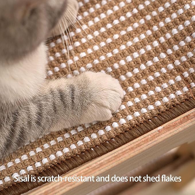 Layer Cats Sisal Pad Wood Construction Indoor Scratcher Tree House for Rest Furniture Protections Wooden Bed with Post