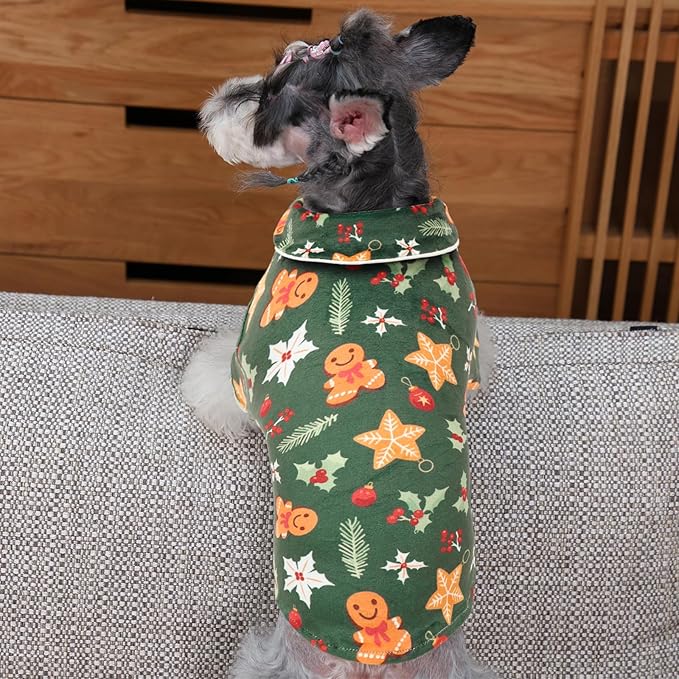 CuteBone Two-Leg Velvet Pet Christmas Pajamas Girl Dog Clothes - Soft, Cozy, and Stretchy Boy Pjs for Small, Medium Dogs and Cats Winter Sleepwear Apparel LTP15S