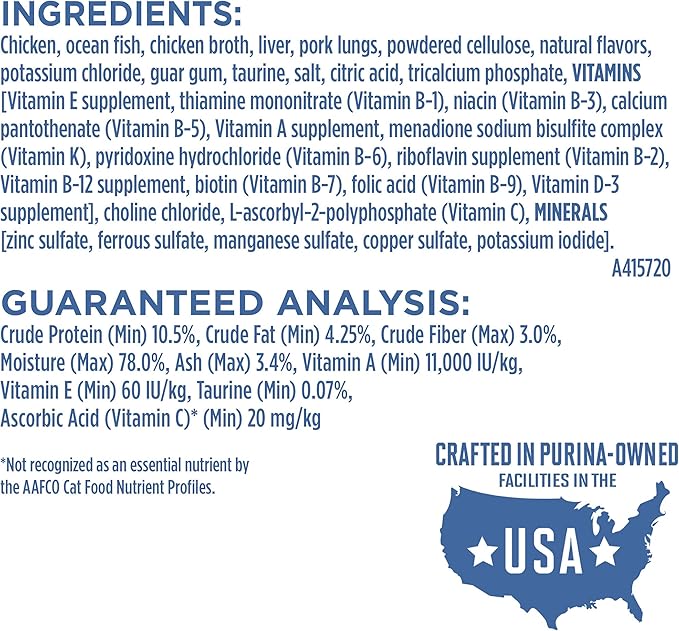 Purina ONE Grain Free, Natural Senior Pate Wet Cat Food, Vibrant Maturity 7+ Chicken & Ocean Whitefish Recipe - (Pack of 24) 3 oz. Pull-Top Cans